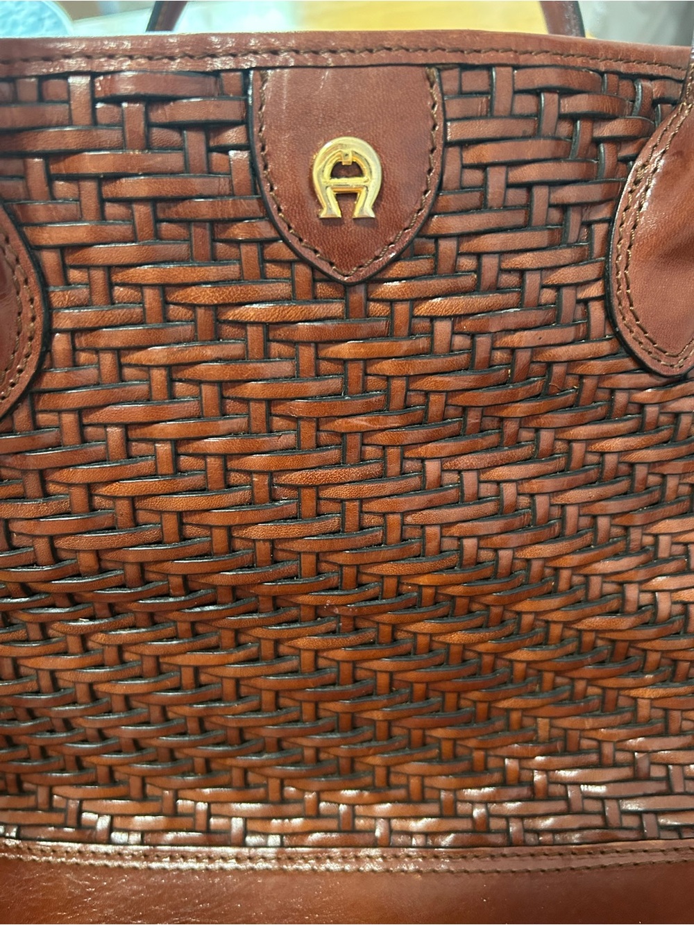 Etienne Aigner woven leather tote - Picture 2 of 7